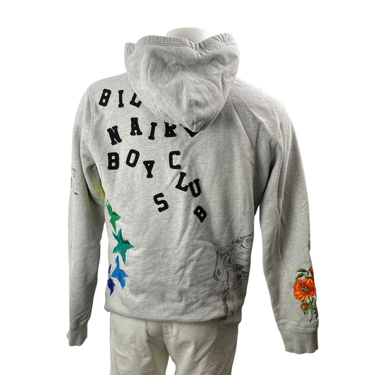 Billionaire Boys Club Men's Heather Gray Graphic Hoodie Hooded Sweatshirt Top M