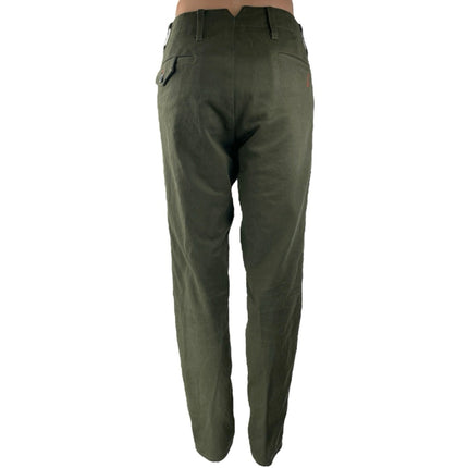 Eighteen Waits Women's Green Mid Rise Slim Straight Leg Trousers Pants Size 31