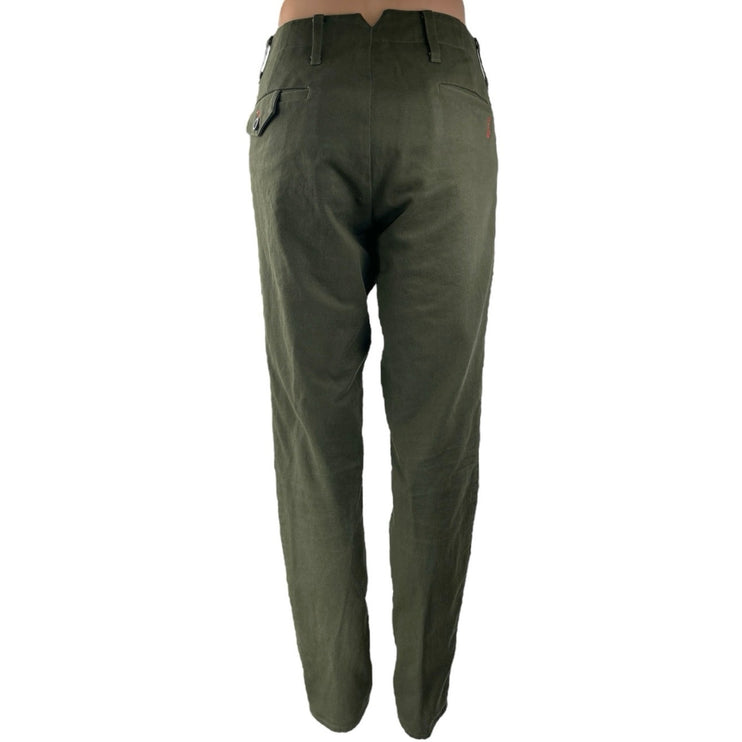 Eighteen Waits Women's Green Mid Rise Slim Straight Leg Trousers Pants Size 31