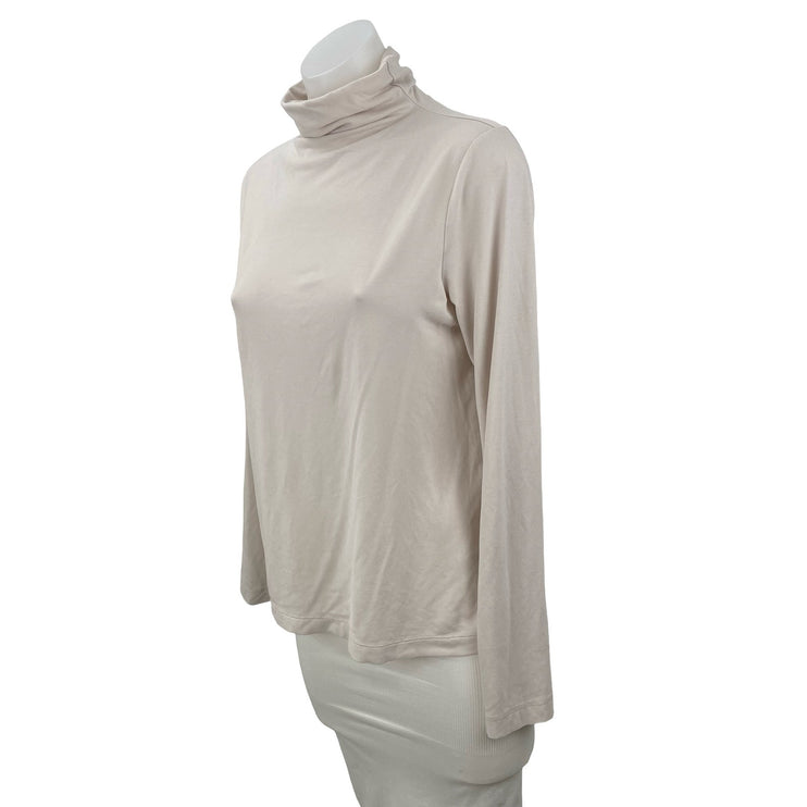 James Perse Classics Women's Beige Long Sleeve Turtleneck Sweater Top Size 2