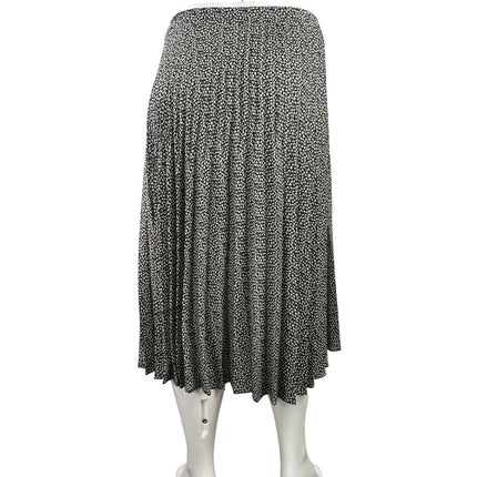 Max Studio Black White Printed Pleated High Waisted Maxi Flared A-Line Skirt XL