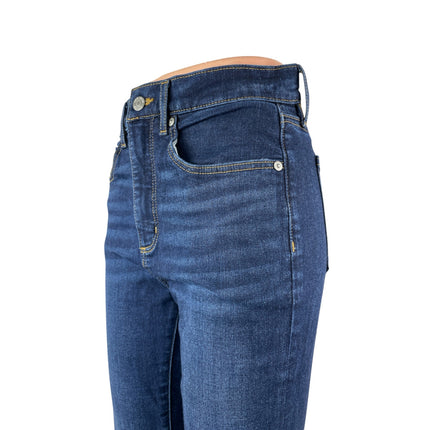 Ann Taylor LOFT Women's Blue Dark Wash Y2k Cropped Skinny Denim Jeans Size 6P