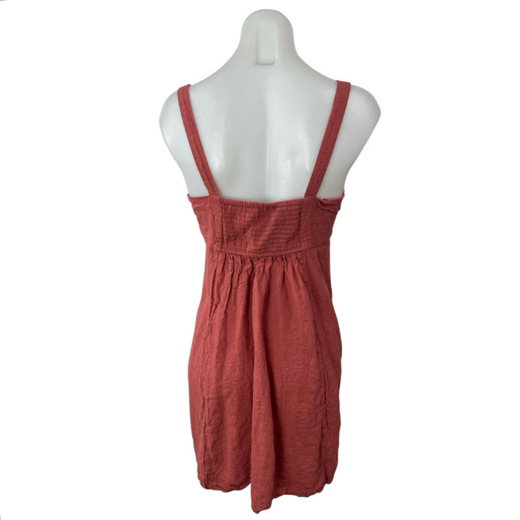 Ann Taylor LOFT Women's Pink Linen Sleeveless Cami Mini Tank A-line Dress Size S