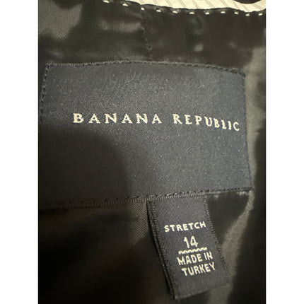 Banana Republic Women's Black Wool Stretch Long Sleeve Blazer Coat Jacket 14