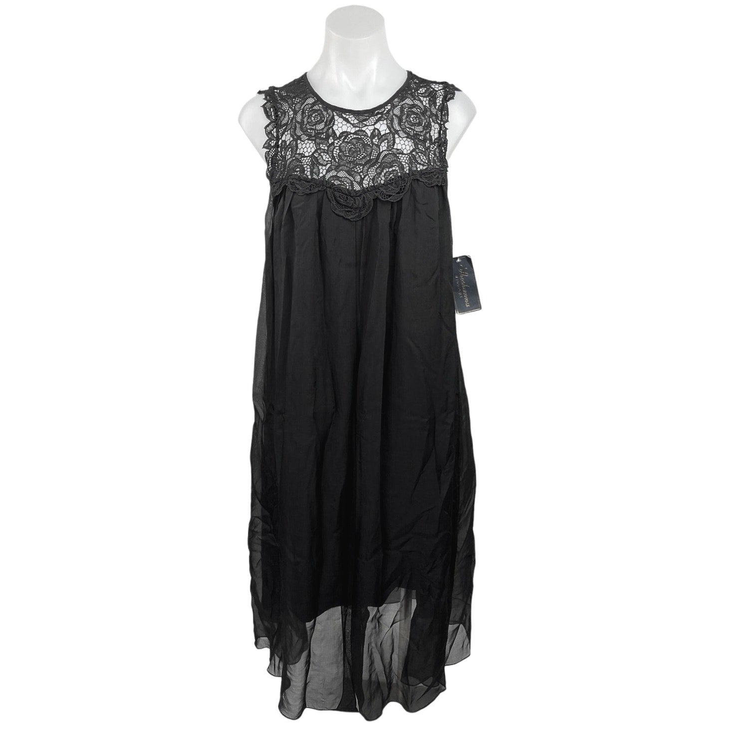 Shoshanna Midnight NWT Black Rose Lace Reim Sleeveless Lined Sheer Midi Dress 8 Shoshanna Midnight NWT Black Rose Lace Reim Sleeveless Lined Sheer Midi Dress 8