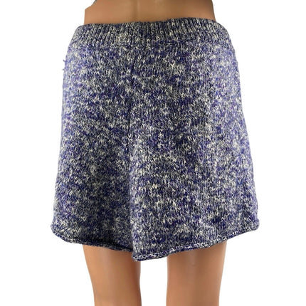 Something Navy Women's Blue Merino Wool Wide Leg Casual Lounge Sweat Shorts Sz L