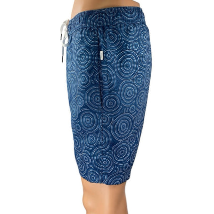 Onia Men's Blue Abstract Polka Dots Drawstring Swim Trunks Board Shorts Size S