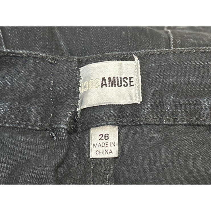 Amuse Society Women's Blue Mid Rise Cuffed Straight Leg Denin Jeans Shorts Sz 26