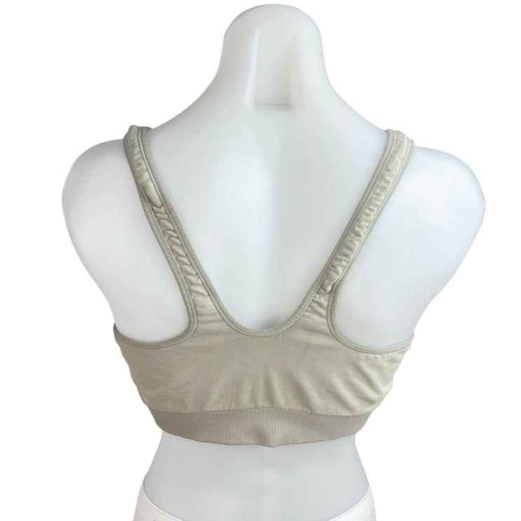Pangaia Women's Cream Beige Sleeveless Yoga Athletic Sports Bra Crop Top Size XL