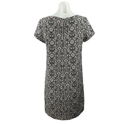 Philosophy Womens Black Damask Floral Print Short Sleeve Mini Shift Dress Size S