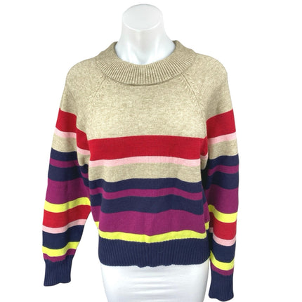 Lea & Viola Women's Multicolor Striped Colorblock Long Sleeve Sweater Top Size M