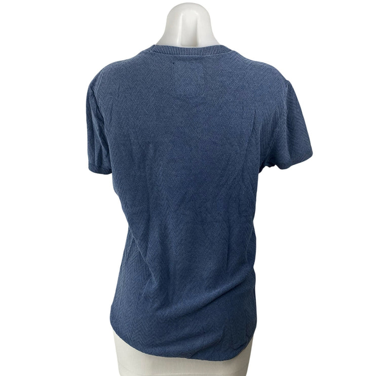 Hollister Icon Blue Chevron Crew Neck Short Sleeve Basic Tee T-Shirt Top Size XS