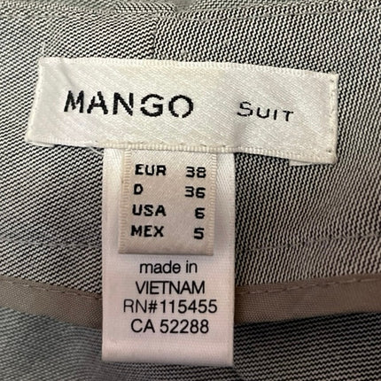 Mango MNG Women's Gray Straight Leg Mid Rise Career Trousers Dress Pants Size 6