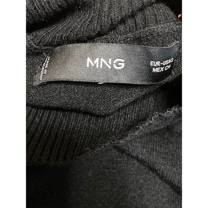 MNG Mango Women's Black Long Sleeve Turtleneck Knit Longline Sweater Top Size S