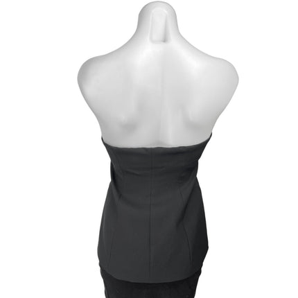 Zara Black Strapless Sleeveless Button Bustier Corset Bandeau Tube Tank Top XS