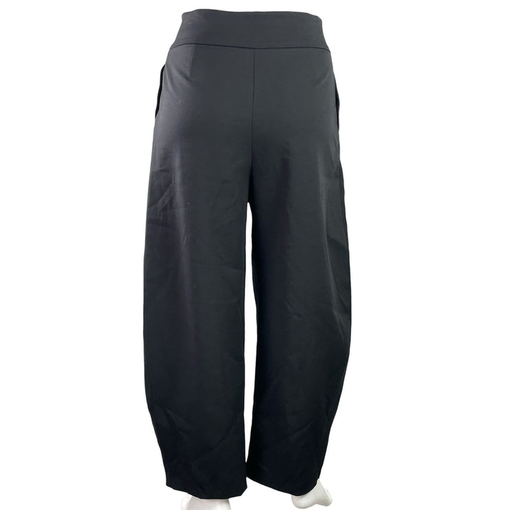 Zara Women's Black Switch Flip Pleated High Rise Wide Leg Trouser Pants Size XL