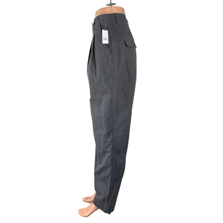 NEW GAP Gray Pleated High Rise Baggy Barrel Palazzo Wide Leg Trousers Pants 12