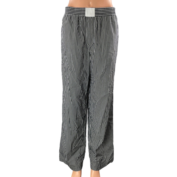 Lioness Cobain Black White Striped High Rise Wide Leg Baggy Trousers Pants Sz L