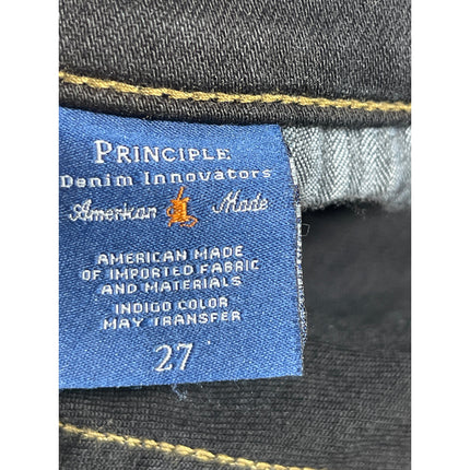 Principle Denim Innovators Black Fringe Raw Hem Mid Rise Straight Denim Jeans 27