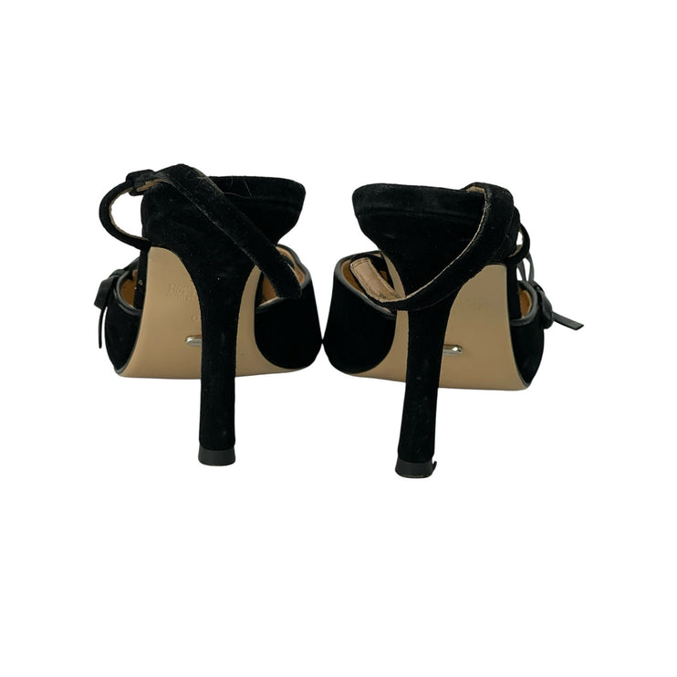 Tony Bianco Harmony Women's Black Suede Pointed Toe Slingback Heels Sandals 10