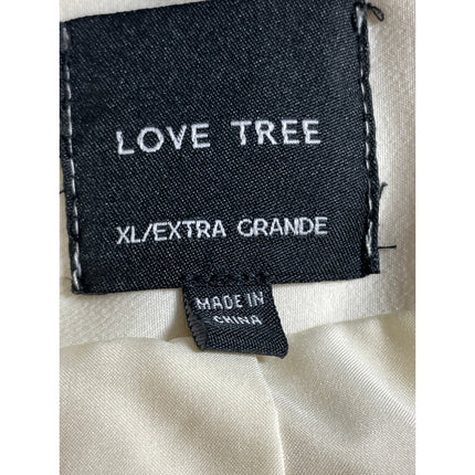 Love Tree White Open Front Long Sleeve Classic Boyfriend Blazer Coat Jacket XL