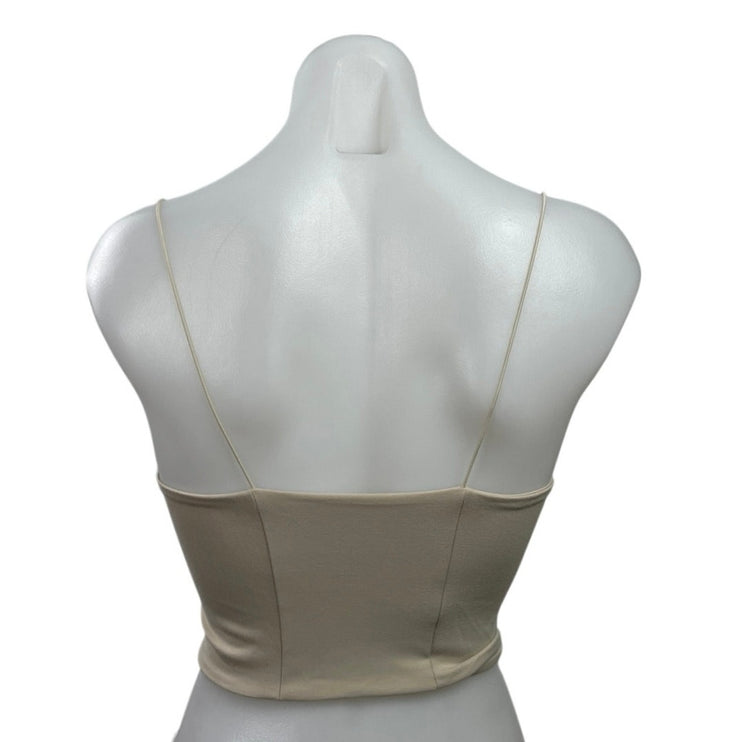 Joah Brown Contour Beige Sleeveless Cami Tank Corset Bustier Crop Top Size S/M