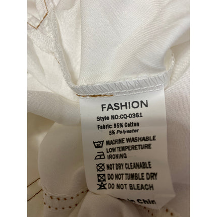 NEW Fashion Clothing White Snap Button Down Tie Front Crop Shirt Blouse Top XS