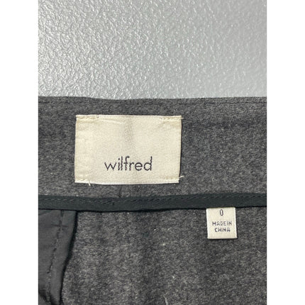 Aritzia Wilfred Gray Wool Cashmere Pleated High Waist Straight Trousers Pants 0