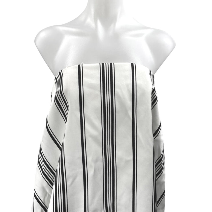 NEW Cameo White Black Striped Strapless Sleeveless Bandeau Tube Mini Dress Sz M