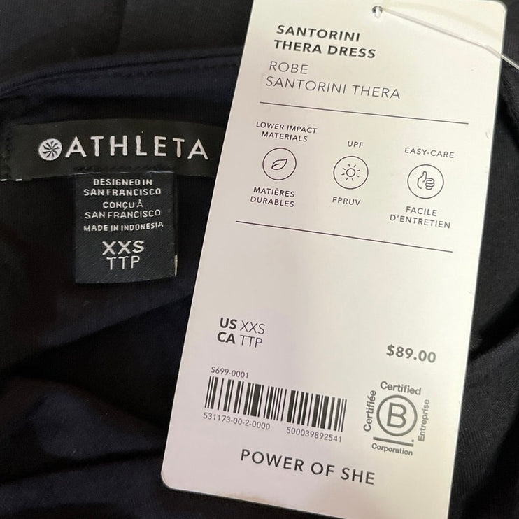 NEW Athleta Santorini Thera Sleeveless Fit & Flare Empire Waist Mini Dress XXS