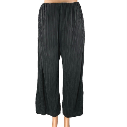 Zara Women's Black High Waisted Wide Leg Pull On Trousers Dress Pants Size M