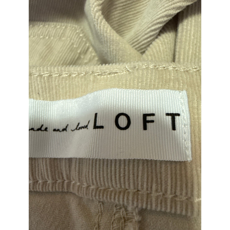 Ann Taylor Loft Women's Beige Corduroy High Waist Skinny Trousers Pants Size 27