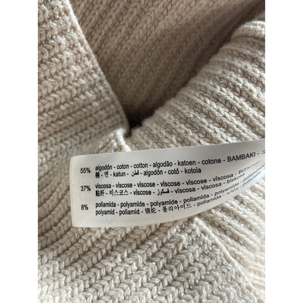 Zara Women's Beige Ribbed Knit V Neck Sleeveless Vest Sweater Tank Top Size L