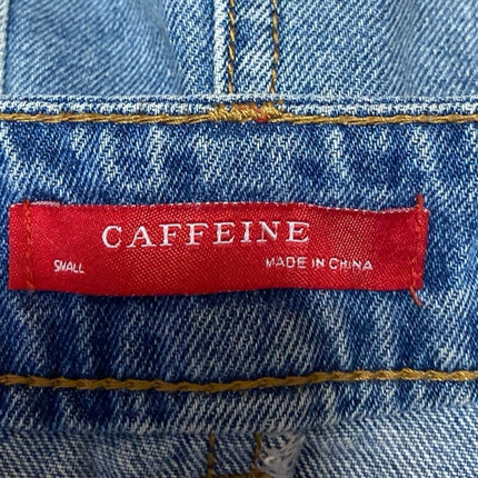 Caffeine Blue Distressed Frayed High Waisted Mini Denim Jeans A-Line Skirt Sz S