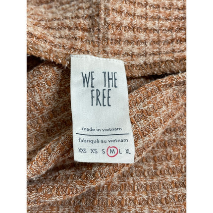 Free People Womens Brown Ribbed Boat Neck Long Sleeve Sweatshirt Sweater Top M