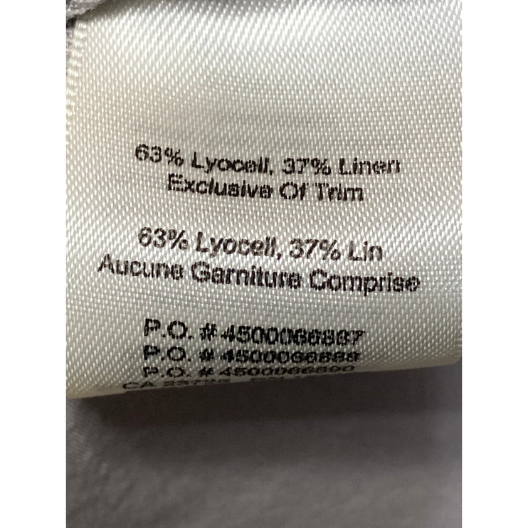 Aritzia Wilfred Gray Linen Drawstring Pleated Mid Rise Casual Sweat Shorts Sz 4