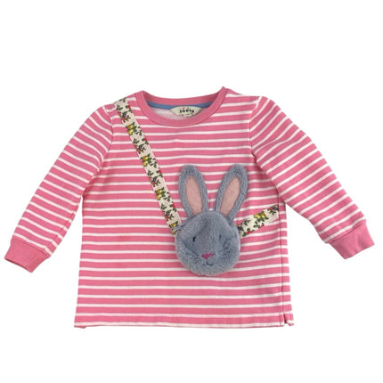 Mini Boden Kids Applique Striped Pocket Long Sleeve T Shirt Tee Top Size 4-5Y