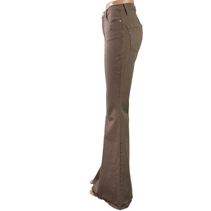 Fashion Nova Women Tan Brown High Rise Flared Bootcut Bell Bottom Denim Jeans 5