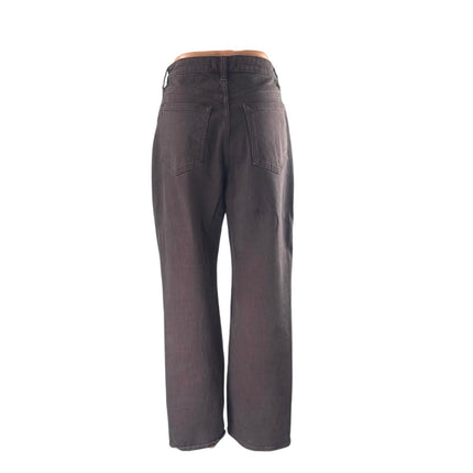 Abercrombie & Fitch The 90s Relaxed High Rise Brown Wide Leg Denim Jeans Size 28