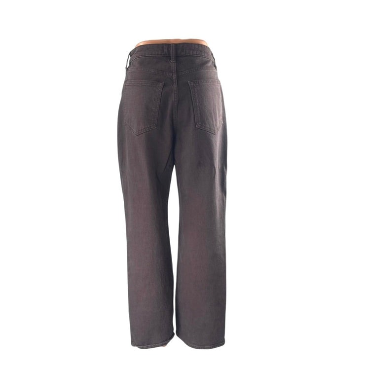 Abercrombie & Fitch The 90s Relaxed High Rise Brown Wide Leg Denim Jeans Size 28