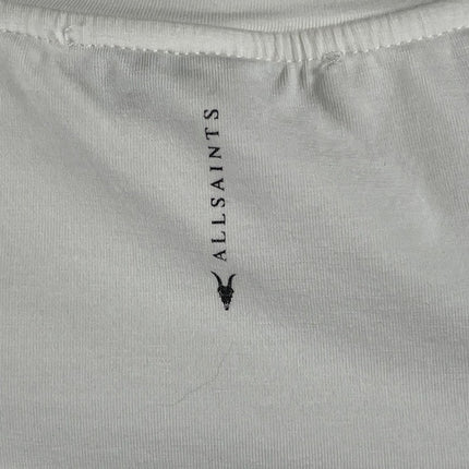 AllSaints White Sleeveless Crew Neck Ruched Knit Muscle Tee Tank Top Size XS