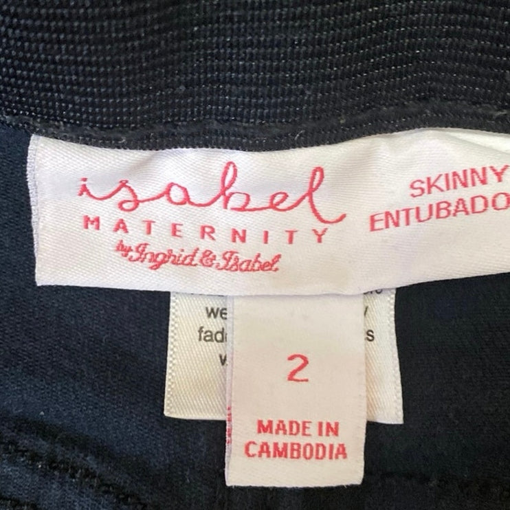 Isabel Maternity Women's Black Low Rise Stretch Ankle Skinny Denim Jeans Size 2