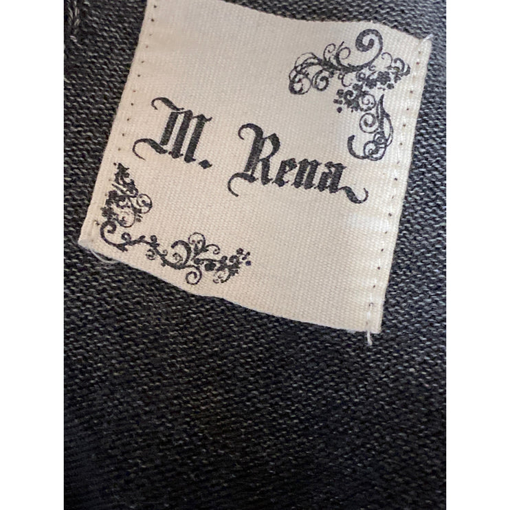 M. Rena Women's Black Washed Asymmetric Long Sleeve Tunic Blouse Top Size S
