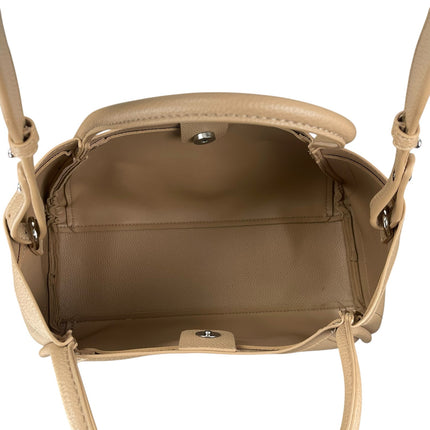 Newbella Kelly Light Beige Nude Faux Leather Vegan Pebble Crossbody Bag Handbag