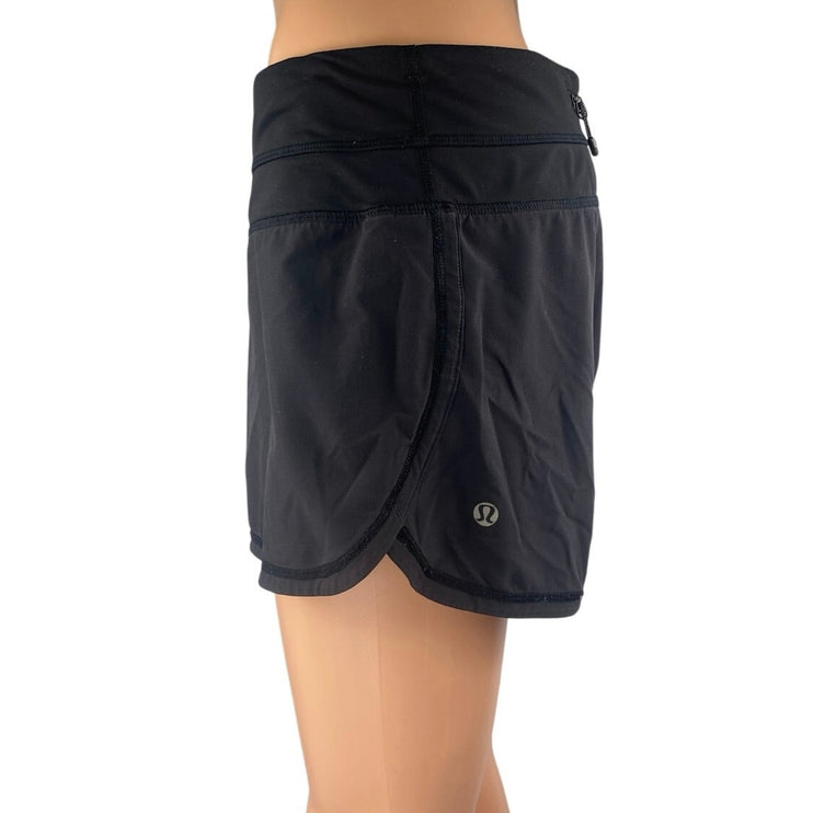Lululemon Groovy Run Women's Black High Rise Yoga Athletic Running Shorts Size 6