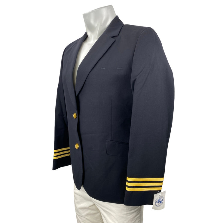 NEW Murphy & Hartelius Men's Black Wool Pilot Uniform Blazer Coat Jacket Size 8A