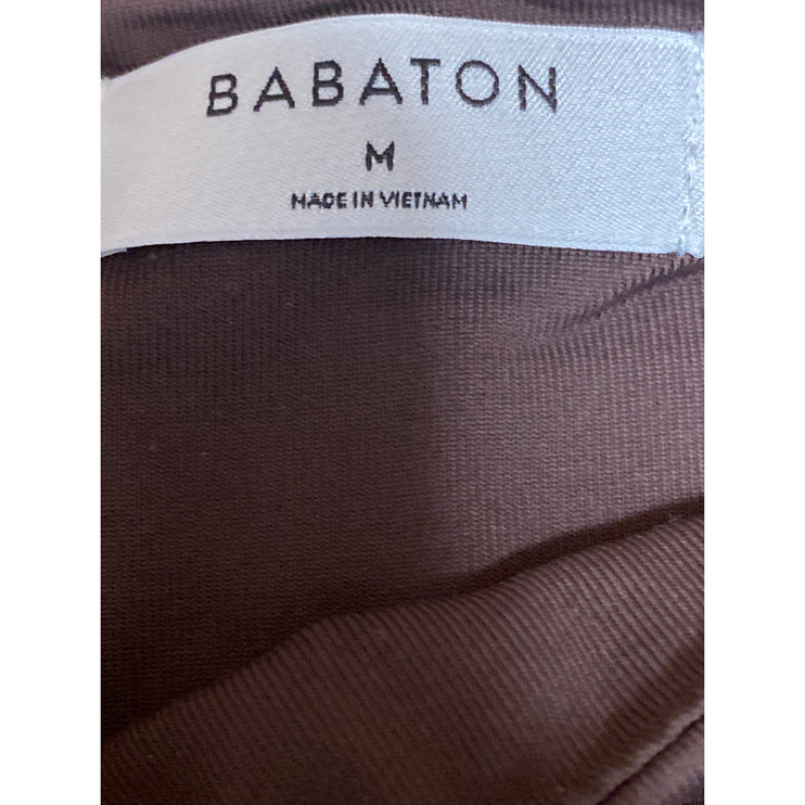 Aritzia Babaton Women's Brown Long Sleeve Square Neck Thong Bodysuit Size M