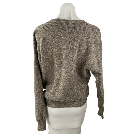 Silence + Noise Women's Gray Marled Deep V Neck Faux Wrap Sweater Top Size XS