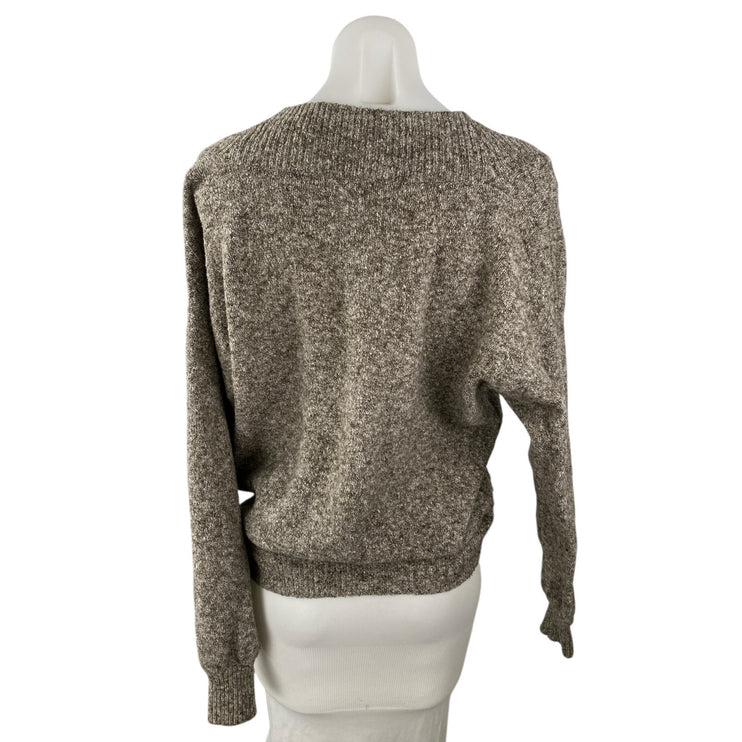 Silence + Noise Women's Gray Marled Deep V Neck Faux Wrap Sweater Top Size XS