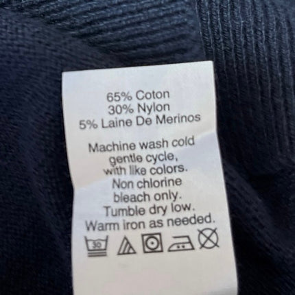 NEW J.Crew Harbor Cotton Men's Blue Wool Knit Long Sleeve V-Neck Sweater Top S